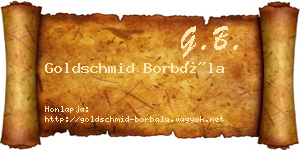 Goldschmid Borbála névjegykártya